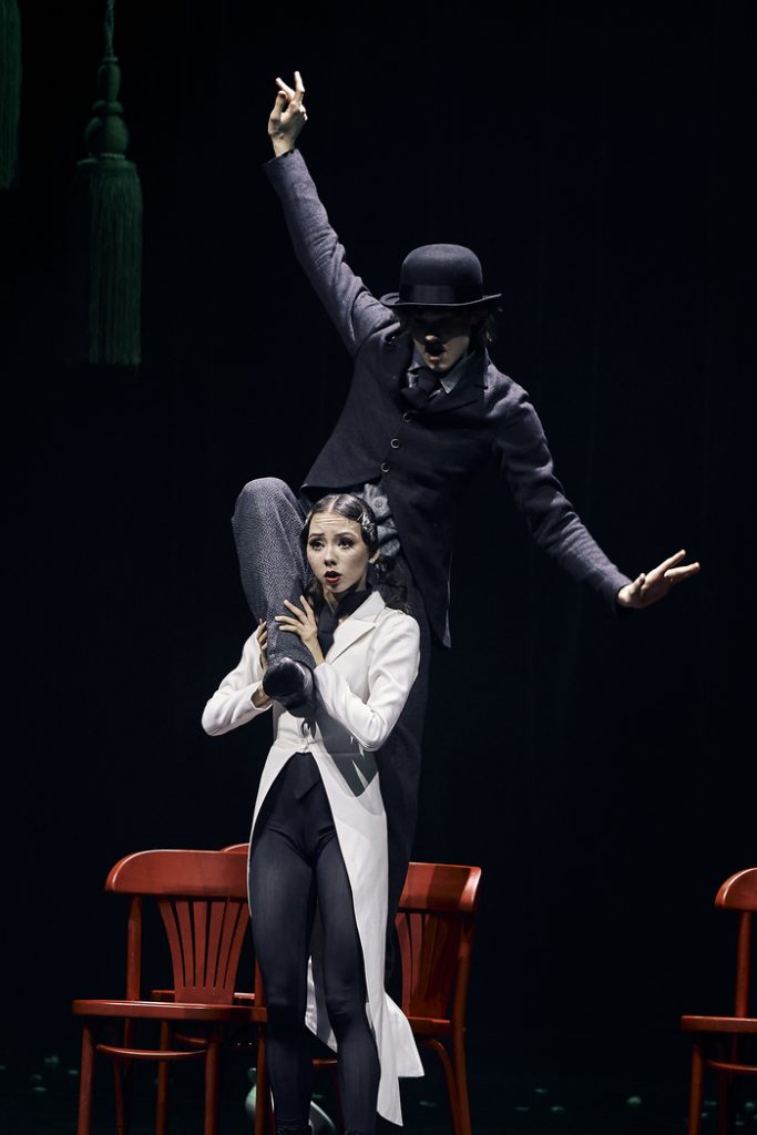 26. E.Kokoreva (Anna Pavlova) and A.Putintsev (Charlie Chaplin), “Pavlova” by P.Glukhov, MuzArts 2025 © Diaghilev P.S. Festival/M.Vilchuk