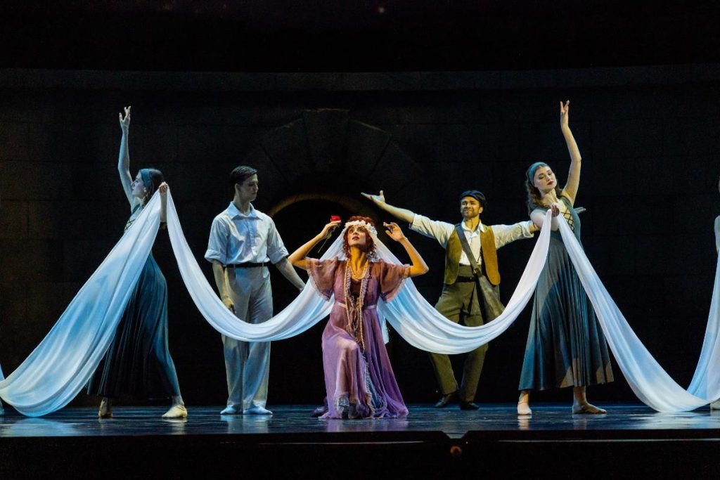 11. S.Bulatov (John), L.Starkova (Madame Hortense), M.Timaev (Zorba), and ensemble; “Zorba the Greek” by L.Massine, Tartar State Academic Ballet 2025 © Tartar State Academic Ballet 