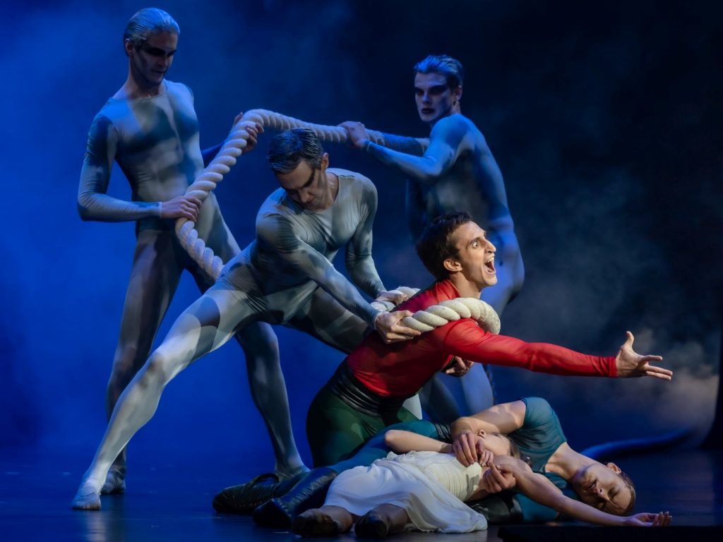 52. E.Gerashchenko (Giovanni), I.Gainutdinov (Paolo), A.Stashkevich (Francesca), V.Danilchuk, A.Gainutdinov, and K.Abdullin (Guardians of Hell); “Francesca da Rimini” by Y.Possokhov, MuzArts 2026 © MuzArts/B.Annadurdiev