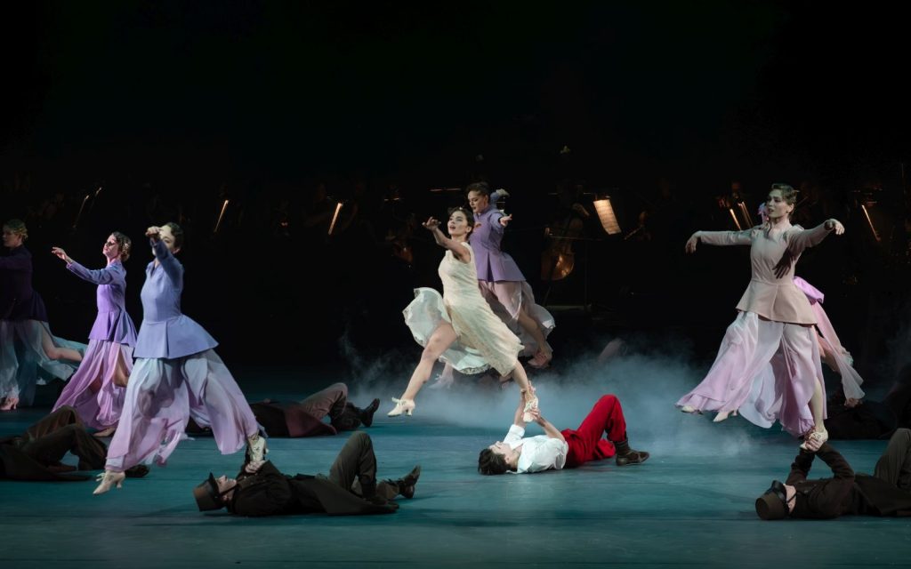 10. D.Komlyakova (Clara), A.Lega (Nathaniel in his youth), and ensemble; “The Nutcracker. Not a Fairy Tale” by P.Glukhov, Ballet Moscow 2026 © Novaya Opera Theatre/B.Annadurdyev 