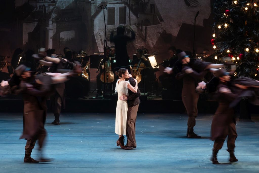 2. D.Komlyakova (Clara), A.Lega (Nathaniel in his youth), and ensemble, “The Nutcracker. Not a Fairy Tale” by P.Glukhov, Ballet Moscow 2026 © Novaya Opera Theatre/B.Annadurdyev 