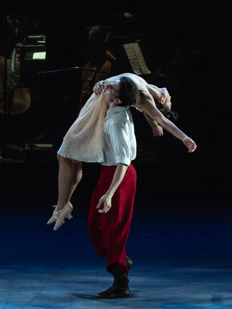 9. A.Lega (Nathaniel in his youth) and D.Komlyakova (Clara), “The Nutcracker. Not a Fairy Tale” by P.Glukhov, Ballet Moscow 2026 © Novaya Opera Theatre/B.Annadurdyev 