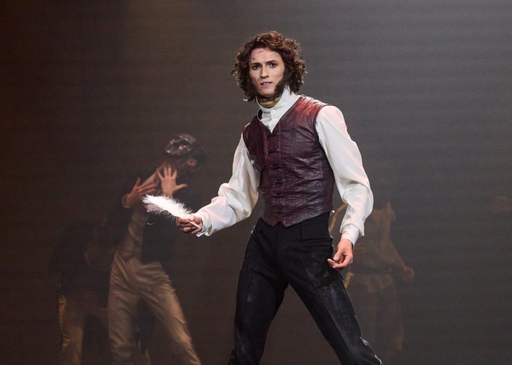 1. Y.Kudryavtsev (Pushkin) and ensemble, “Pushkin” by N.Dmitrievsky, Krasnoyarsk Ballet 2026 © E.Koryukin 