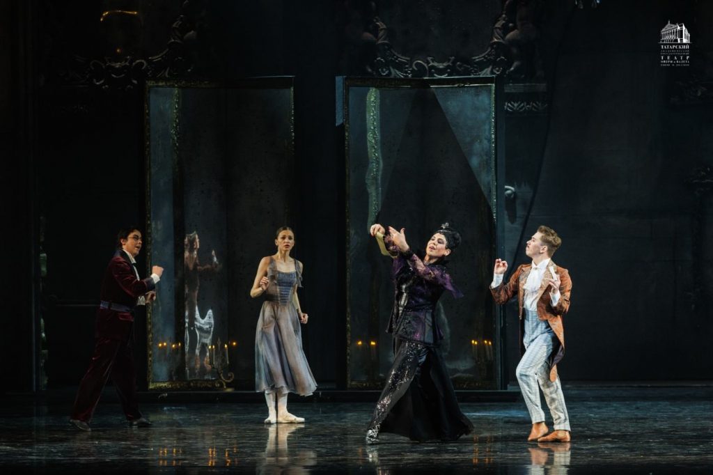 1. A.Musakhanov (Cinderella’s father), K.Zakharova (Cinderella), A.Belov (Stepmother), and F.Valiakhmetov (Ballet Teacher); “Cinderella” by N.Kalinina, Tartar State Academic Ballet 2026 © Tartar State Academic Ballet