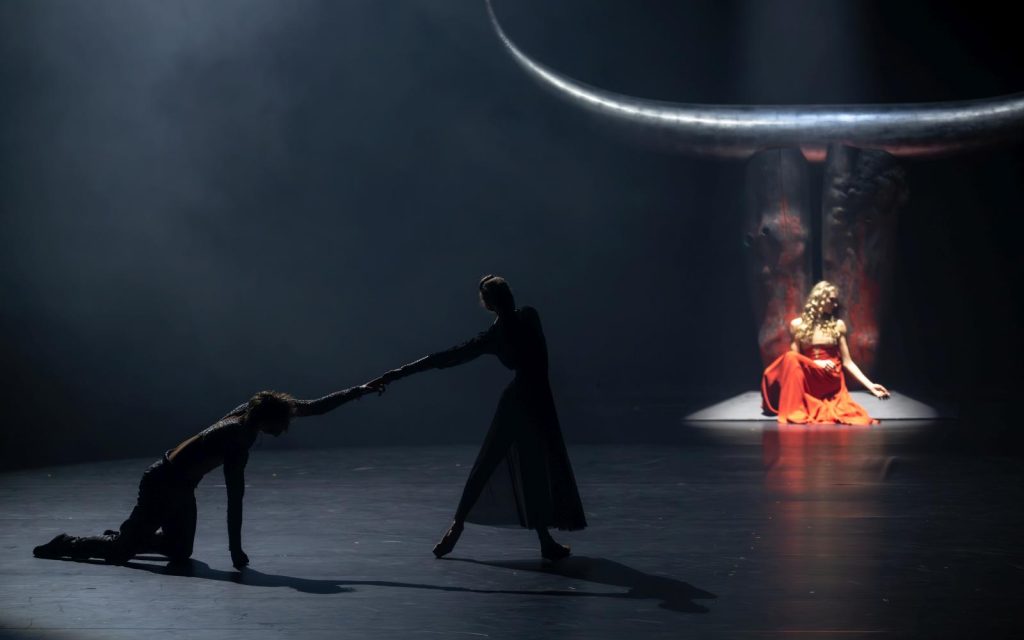 5. D.Potaptsev (Minotaur), O.Marchenkova (Pasiphaë), and A.Stashkevich (Ariadne); “Minotaur” by P.De Bana, MuzArts 2026 © MuzArts/B.Annadurdiev