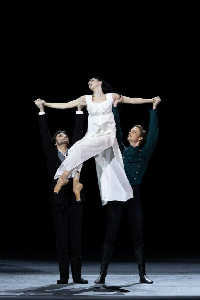 8. G.Smilevski (Alexei Karenin), E.Mikirticheva (Anna Karenina), and D.Dmitriev (Count Vronsky), “Anna Karenina” by M.Sevagin, Stanislavsky Ballet 2026 © MAMT/K.Zhitkova